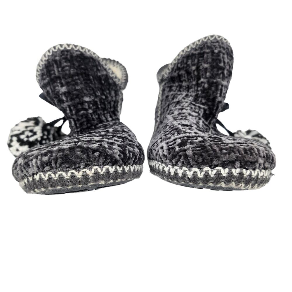 Apres Ski Cabincore Slippers Womens 7 Cozincore Hygge Pom Pom Fuzzy Soft Bootie - Picture 4 of 9